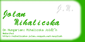 jolan mihalicska business card